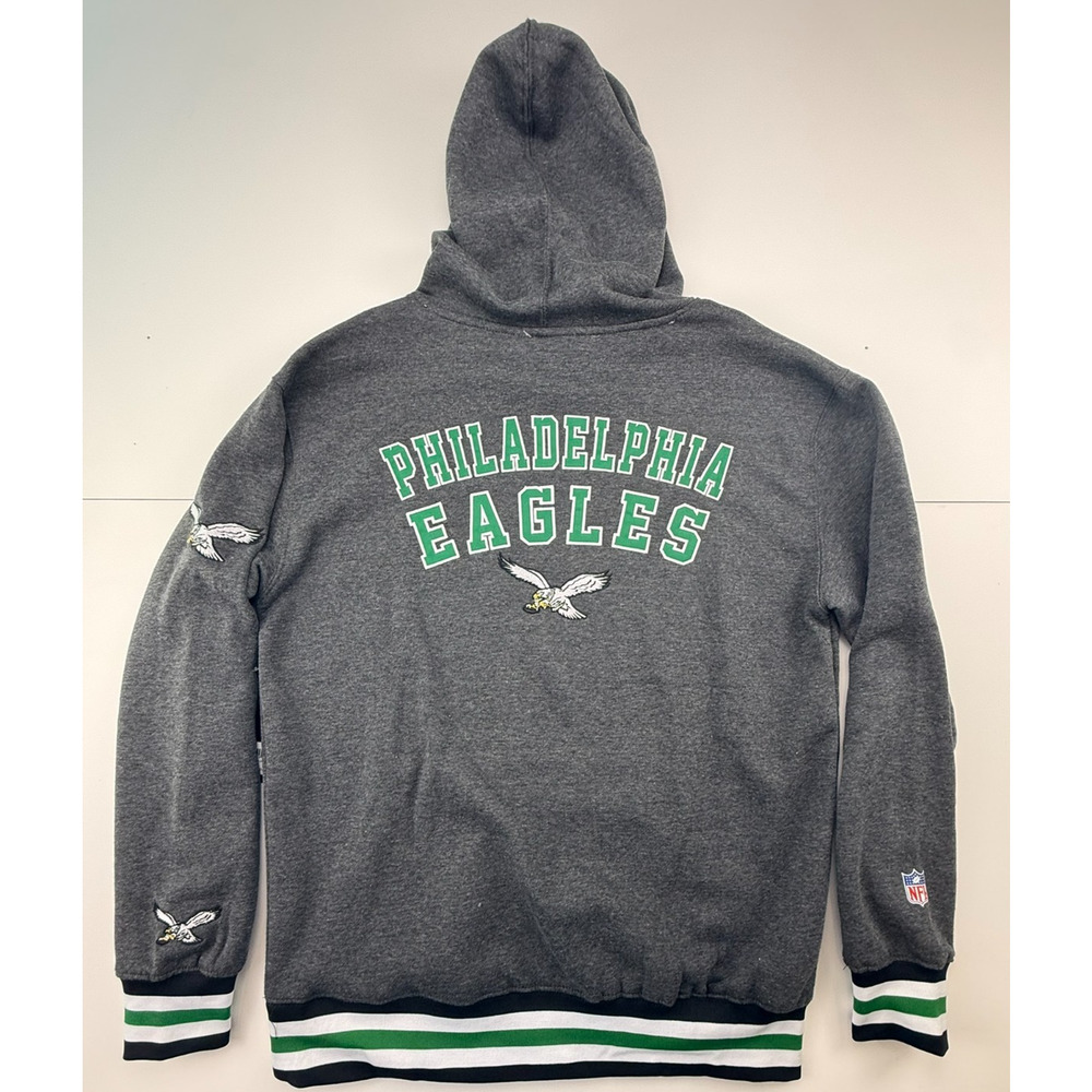 NWT Men's Ultra Game Philadelphia Eagles NFL Hoodie Sweatshirt Gray Green SZ M - Picture 3 of 12